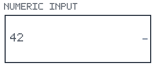 Numeric Input render-only preview